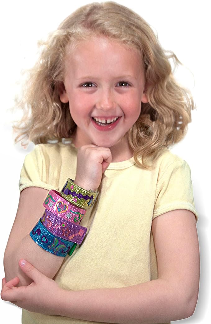 Melissa & Doug Design-Your-Own Bracelets With 100+ Sparkle Gem and Glitter Stickers