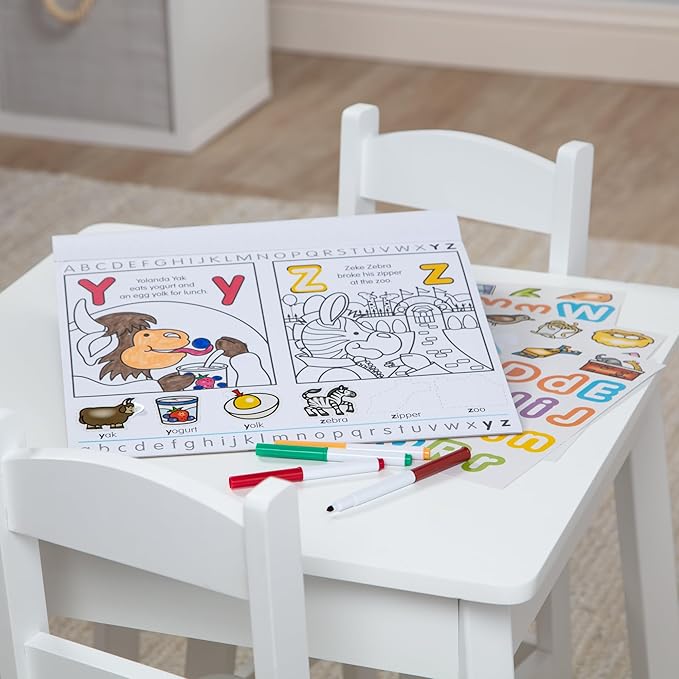 Melissa & Doug Alphabet Activity Sticker Pad for Coloring, Letters (250+ Stickers) - FSC Certified