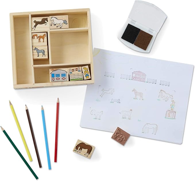 Melissa & Doug 12410 Horses Stamp Set | Arts & Crafts | Stamp Sets & Stencils | 4+ | Gift for Boy or Girl, Multicolor