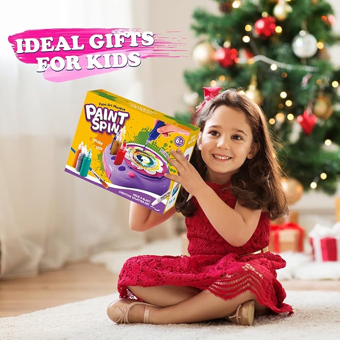 Arts and Crafts for Kids Ages 4-8,Paint Spin Art Machine Kit,Art Craft Set for 6-9 Year Old,Cool Painting Spinner Toys Kits Set,Art Supplies Birthday Gifts for Boy Girl Ages 6 7 8 9 10 11 12 (Pink)