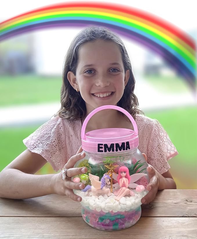 Make Your Own Light-Up Fairy & Unicorn Terrarium Arts and Crafts for Kids, Fairy Gifts for Girls Ages 4 5 6 7 8 9 10 Years, Best DIY Art Set, Unicorns Gifts & Little Girls Fairy Toys Birthday Present