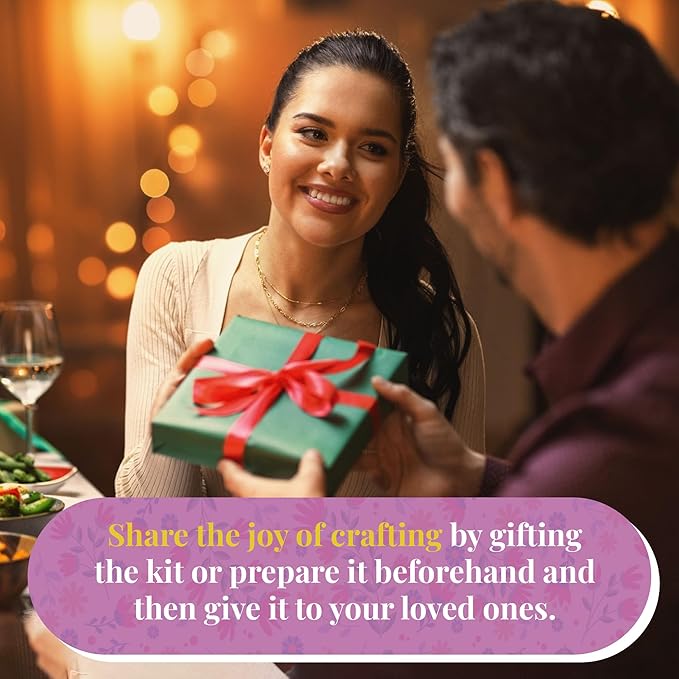 DIY Flower Craft Kit for for Teens & Adults - Make Beautiful Flower Art Piece for Wall - Faux Flower Terrarium Kits - Precut Paper Flowers with Glue - DIY Art & Craft Gifts