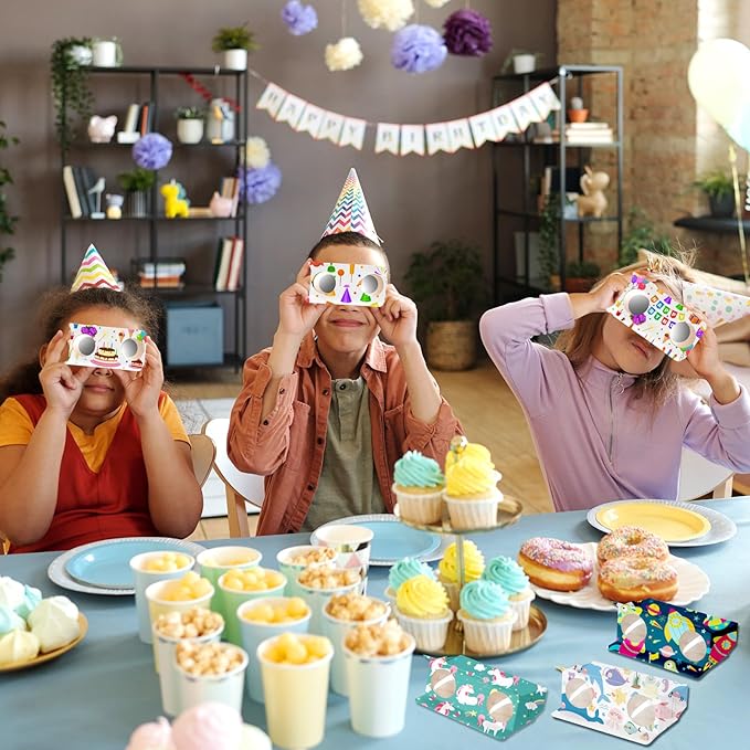 Shappy 30 Pieces Cardboard Folding Binoculars with Coloring Markers Paintable Make Your Own Paper Binocular 3X Magnification DIY Art Craft Toys for Boys Girls Birthday Party Supplies Class Activity