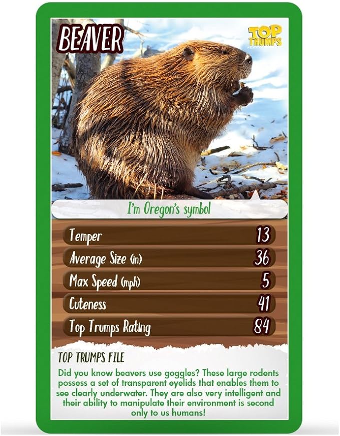 Top Trumps North American Wildlife Classics Card Game, Learn about the Armadillo, Badger, Orca and Beaver in this educational pack, gift and toy for boys and girls aged 6 plus