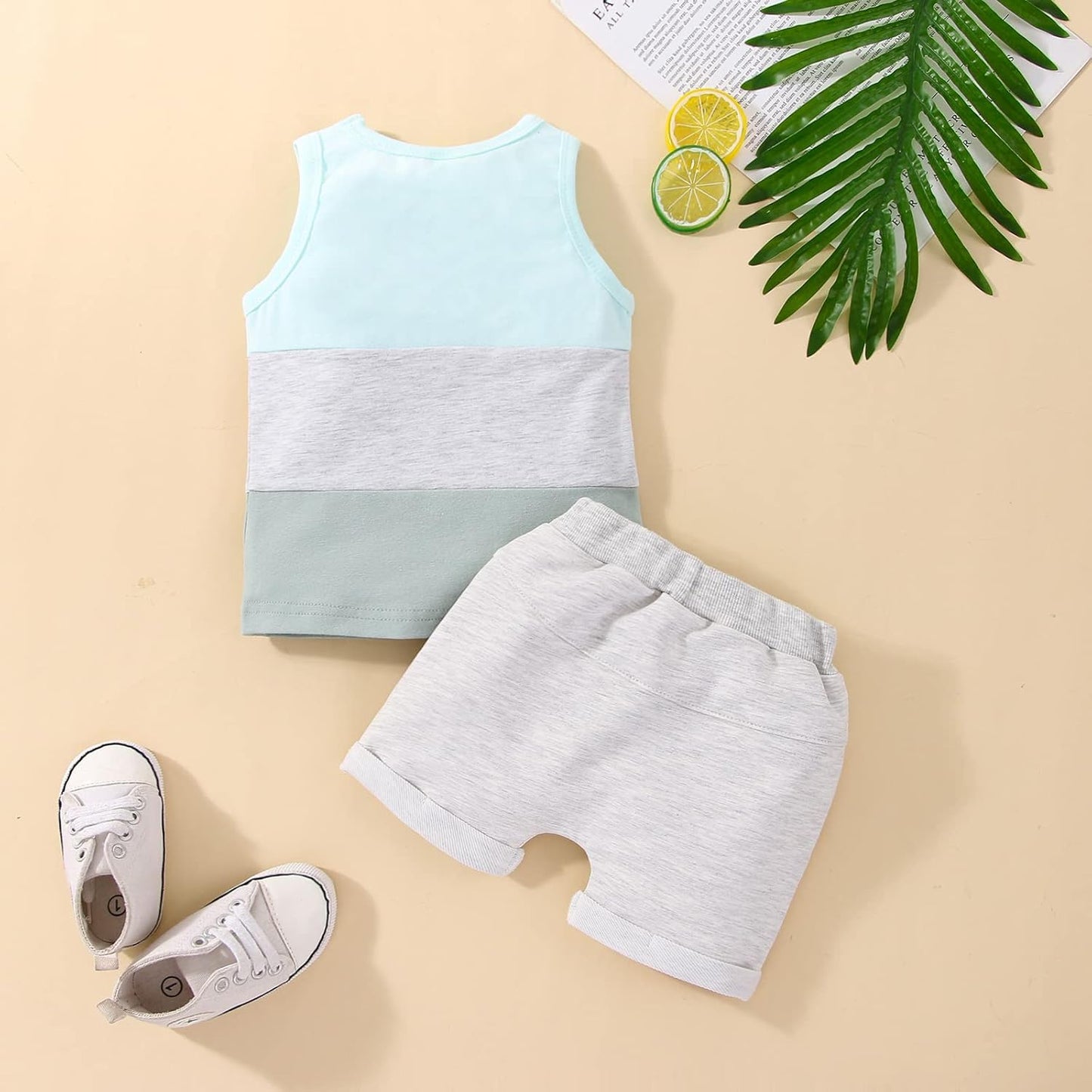 Kupretty Baby Boy Summer Clothes Sleeveless Tank Tops Vest T-Shirt + Casual Shorts Toddler Outfits Set