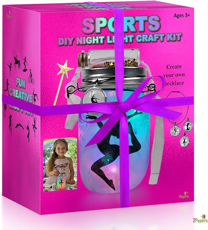DIY Sports Night Light Gifts for Girls Age 3 4 5 6 7 8-12, Birthday Present & Arts and Crafts Kit for Kids, Art Set Project, Gymnastics & Ballet