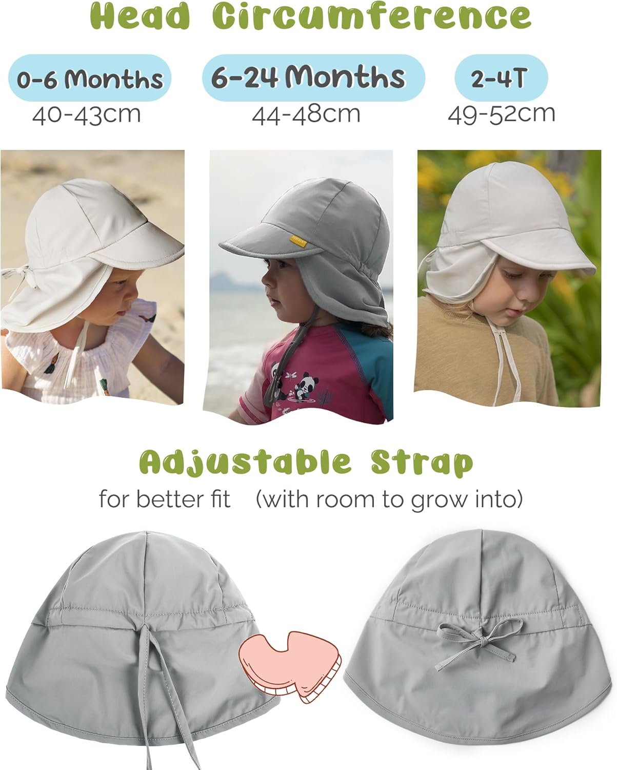 FURTALK Baby Sun Hat Girls and Boys Summer Beach Swim Hat Essentials UPF 50+