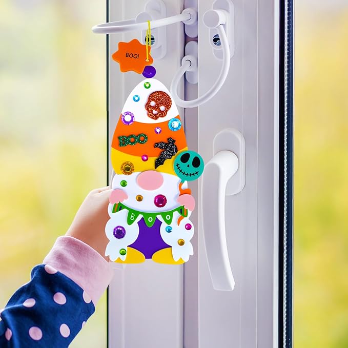 Winlyn 24 Sets Halloween Crafts Fall Crafts Kids DIY Gnome Ornaments Decorations Halloween Craft Kits Gnome Foam Stickers Halloween Arts and Crafts for Kids Home Classroom Art Activities Party Favors