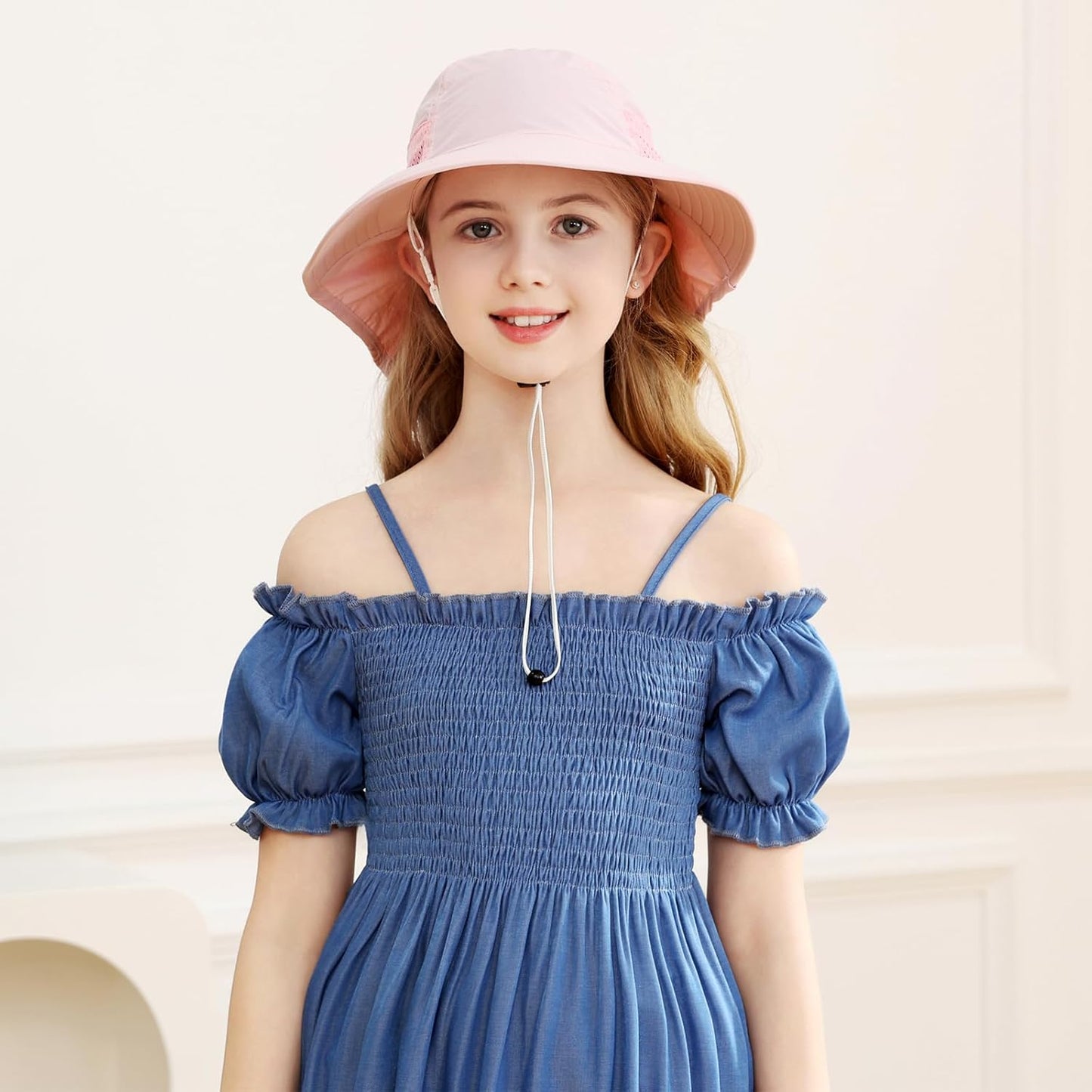 XIAOHAWANG Girls Sun Hat Baby Beach Hats Boys UPF 50+ Kids Summer Protection Cap Toddler Breathable Caps Wide Brim Neck Flap