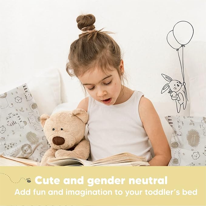 Toddler Pillow with Pillowcase - 13x18 My Little Dreamy Pillow, Organic Cotton Toddler Pillows for Sleeping, Kids Pillow,Travel Pillows,Mini Pillow,Nursery Pillow,Toddler Bed Pillow (KeaSafari)