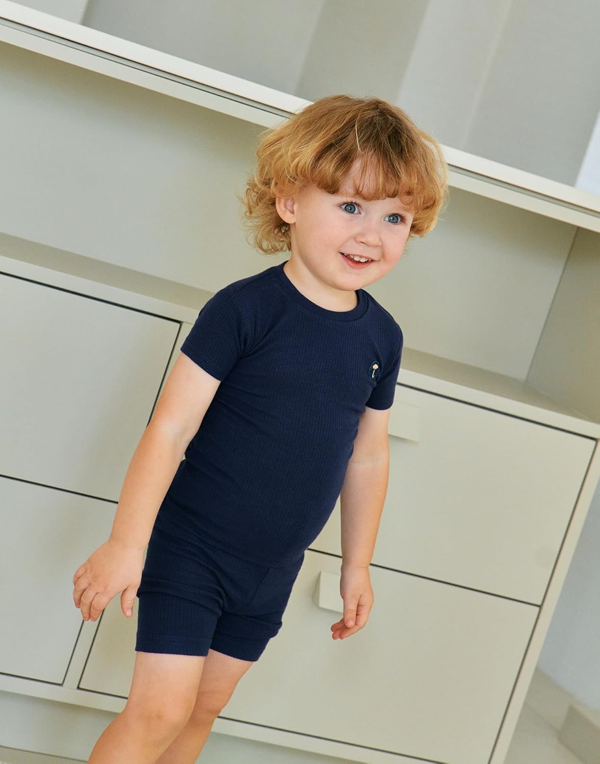 moimoln Pajamas Set 6M-5Y Solid Ribbed Unisex Baby & Toddler, Soft Viscose, Snug-Fit, Everyday Sleepwear