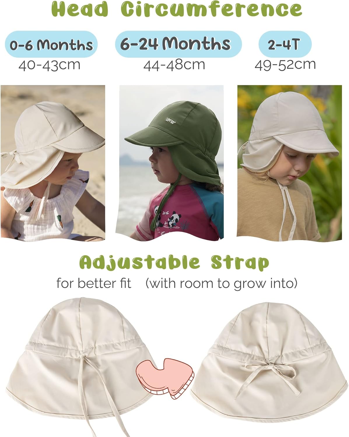 FURTALK Baby Sun Hat Girls and Boys Summer Beach Swim Hat Essentials UPF 50+