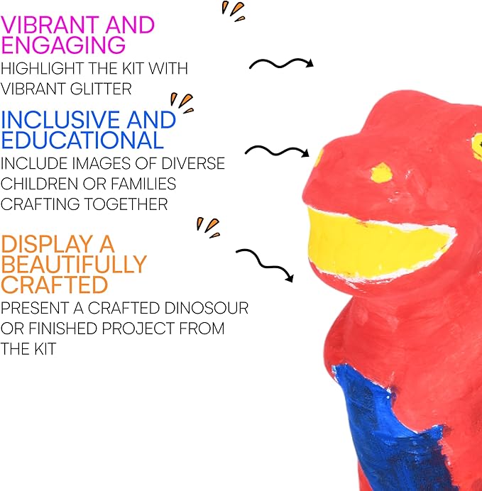 Neliblu Dinosaur Painting Set for Kids - DIY Craft Kit with Ceramic Figurine - Paintable Dino Art Activity for Toddler - Educational Toy for Dinosaur Enthusiasts - Dinosaur Painting Kit