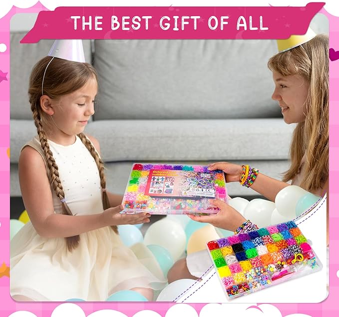 ABSOFINE 3000+ Rubber Band Bracelet Kit, Loom Bracelet Making Kit for Girls, Loom Bands Refill Kits Gift for Boys Birthday DIY Friendship Bracelets