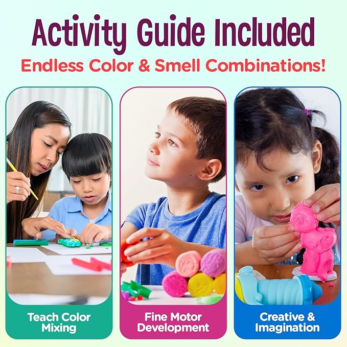 Hygloss Play Modeling Dough - 30lb. Dough Scented - Safe & Non-Toxic for Kids Arts & Crafts - Party Favors - Classroom Supplies, 6 Assorted Colors