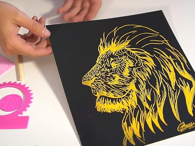 Marvin's Magic - Super Bright Scratch Art - x48 Premium Magic Scratch Boards - Scratch Art Kit with Black Scratch Paper & Rainbow Scratch Paper - Scratch Art for Kids