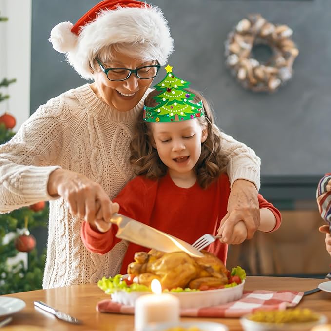 Winlyn 24 Sets Christmas Craft Kits Winter Crafts DIY Christmas Headbands Craft Kits Snowflake Christmas Tree Foam Stickers Arts and Crafts for Kids Holiday Home Classroom Art Activities Party Favors