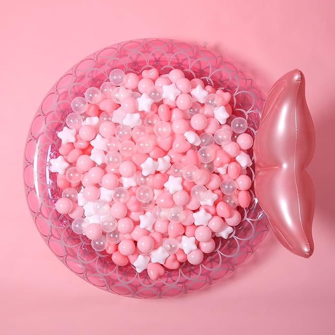 GOGOSO Ball Pit Balls,Plastics Balls for Ball Pit, Stars Hearts Shape for PastelBall for Toddlers Kids