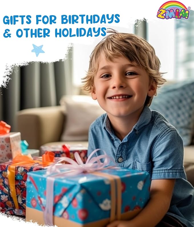 ZMLM Scratch Paper Art-Crafts Gift: 2 Pack Rainbow Notebooks Supplies Toys Easter Basket Stuffers for 3 4 5 6 7 8 9 10 Years Old Girls and Boys Kids Birthday Party Games (Blue)