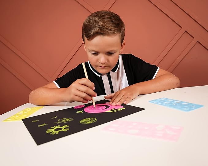 Marvin's Magic - Super Bright Scratch Art - x48 Premium Magic Scratch Boards - Scratch Art Kit with Black Scratch Paper & Rainbow Scratch Paper - Scratch Art for Kids