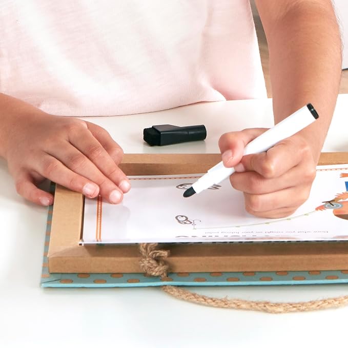 Melissa & Doug Natural Play: Play, Draw, Create Reusable Drawing & Magnet Kit – Ocean (42 Magnets, 5 Dry-Erase Markers) - FSC Certified