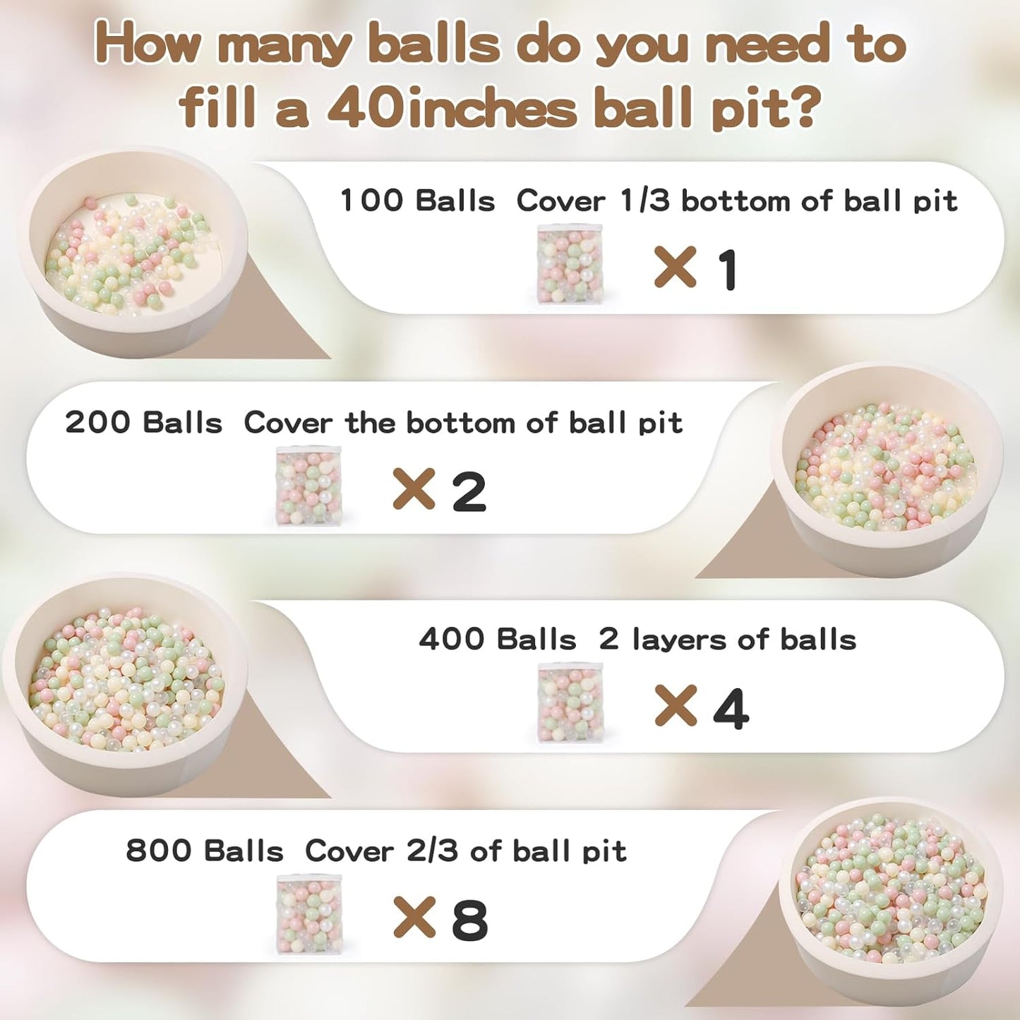 GOGOSO 100 Ball Pit Balls Star Bals - Pink Soft Plasticballs Phthalate Free BPA Free Playballs for Ballpool Birhtday Party Girls Kids with Storage Bag, 2.15inches