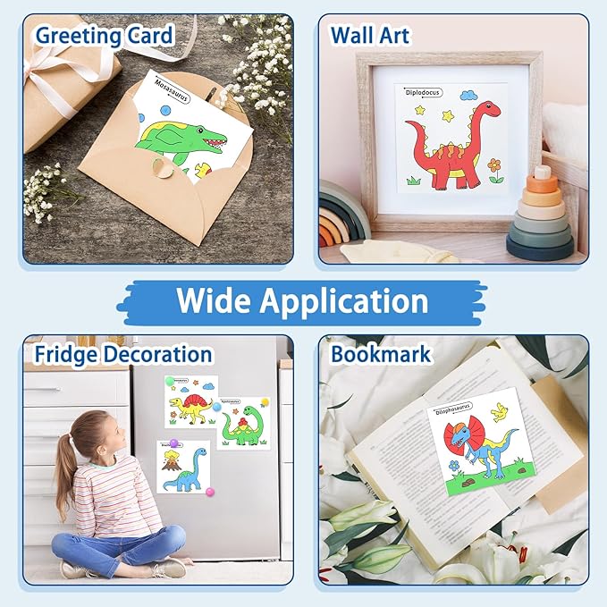 SOCOLER Paint with Water Coloring Books for Toddlers, Dinosaur Mess Free Watercolor Painting Papers for Kids Water Color Paint Kit with 2 Brushes Art Craft Birthday Gift for Ages 1-3, 4-8