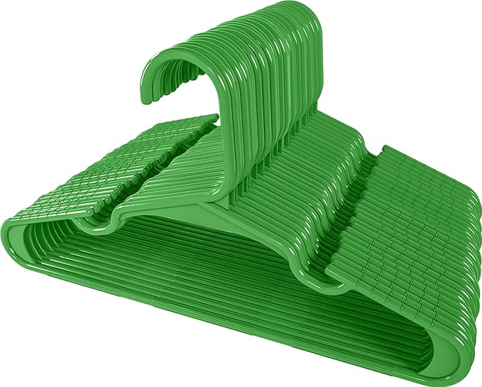 Utopia Home 60 Pack Kids Hangers - 11.5 Inch Plastic Baby Hangers for Closet - Childrens Hanger for Clothes & Infant Hanger for Closet - Ideal for Everyday Standard Use (Green)