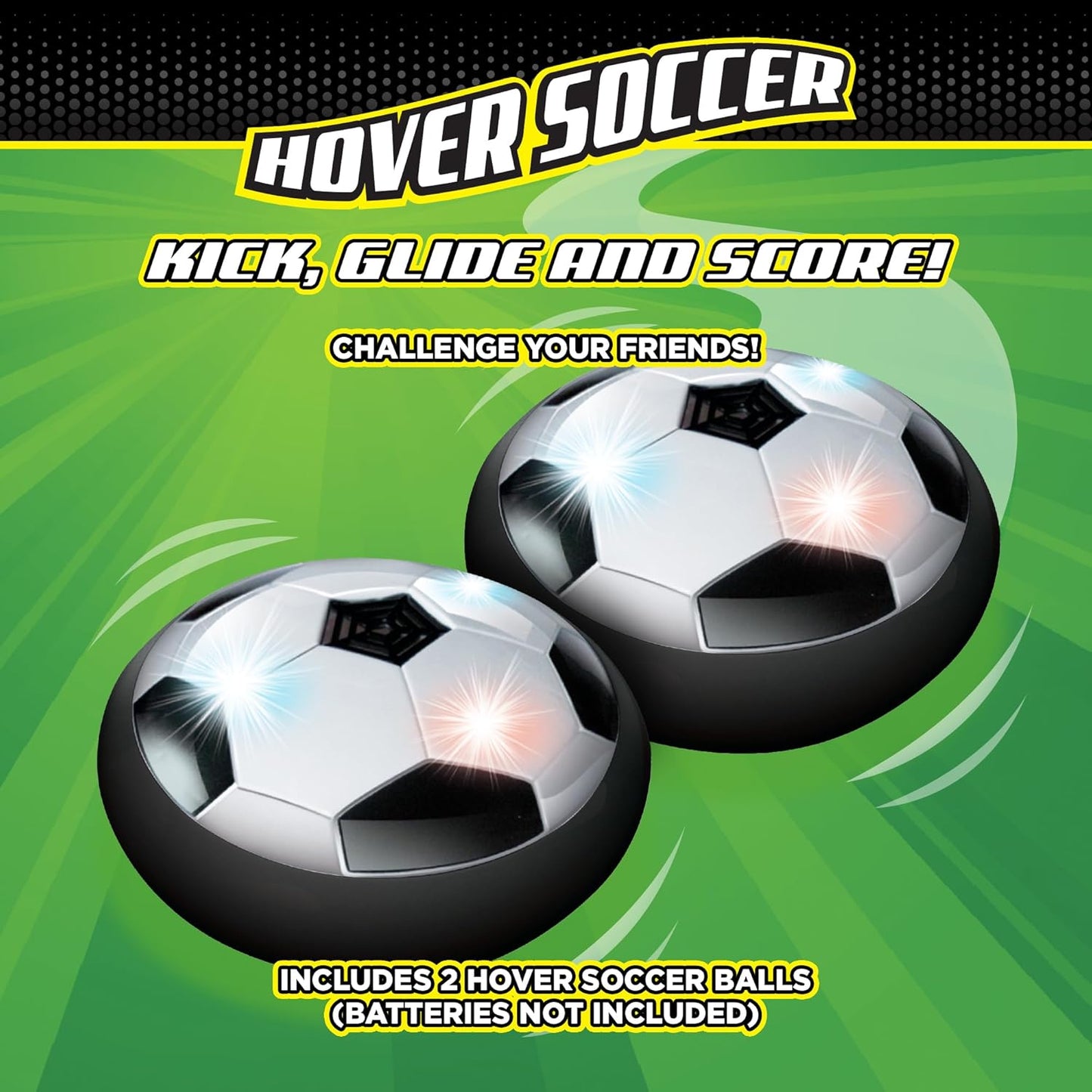 Hover Soccer 2 Pack from The Makers of Stomp Rocket – LED Lights and Padded Bumpers Indoor Air Soccer Toy for Boys Girls Ages 3 4 5 6 7 8 + Fun Games