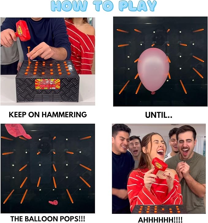 Wack A Balloon Strategy Board Game | Family Game Night Favorite | Engaging for Kids and Adults | Play Solo Or Challenge Friends | Popular Social Media Games Everyone Can Play | Ages 4+
