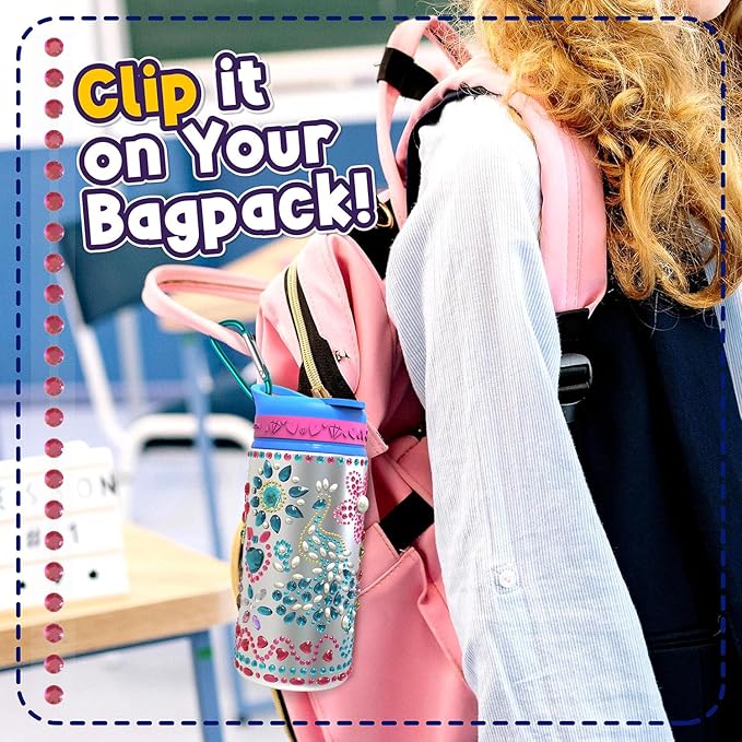 PURPLE LADYBUG Decorate Your Own Water Bottle for Girls - Great Gift for Girls, Fun DIY Crafts Activity, & Birthday Gifts Ideas - 6 Year Old Girl Birthday Gift, Girls Gifts Age 6-8