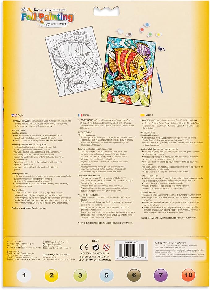 Royal & Langnickel Foil by Numbers Painting Kit, Tropical Fish