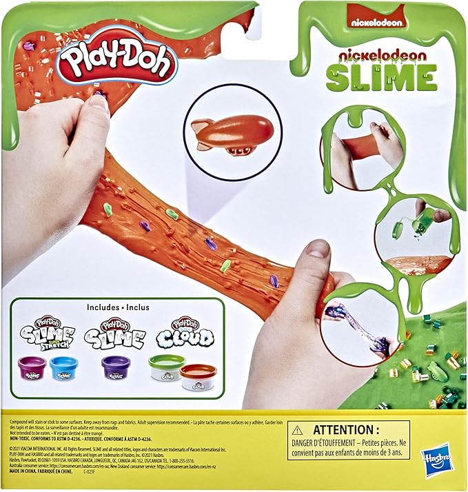 Play-Doh Nickelodeon Slime Rockin' Mix-ins Kit for Kids 4 Years and Up with 5 Colors and 3 Mix-in Bead Varieties, Non-Toxic