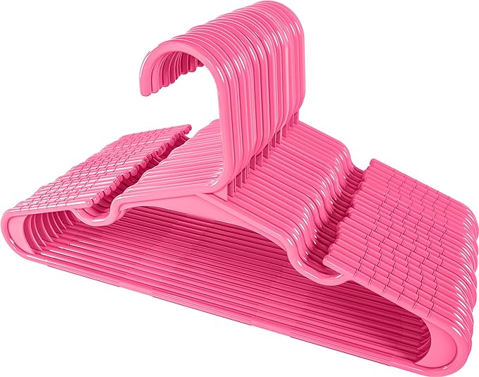 Utopia Home 40 Pack Kids Hangers - 11.5 Inch Plastic Baby Hangers for Closet - Childrens Hanger for Clothes & Infant Hanger for Closet - Ideal for Everyday Standard Use (Pink)