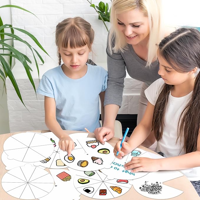 COcnny Spinning Coloring Wheel Craft - 30 Set Color Your Own Spinning Paper for Kids, DIY Color Blank Wheel Cards Kit, Summer Crafts Art Game for Sunday School Activities Home Classroom Party Supplies