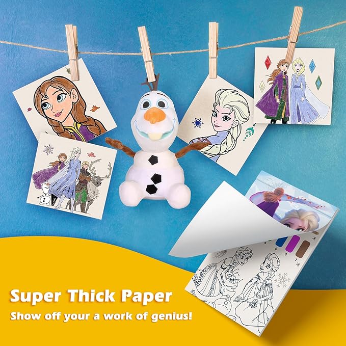 Paint with Water Books for Kids, Water Color Painting Books Kit for Kids Ages 4 5 6 7 8, Cute Cartoon Water Coloring Paint Set Art Craft Gift for Drawing with 2 Brushes