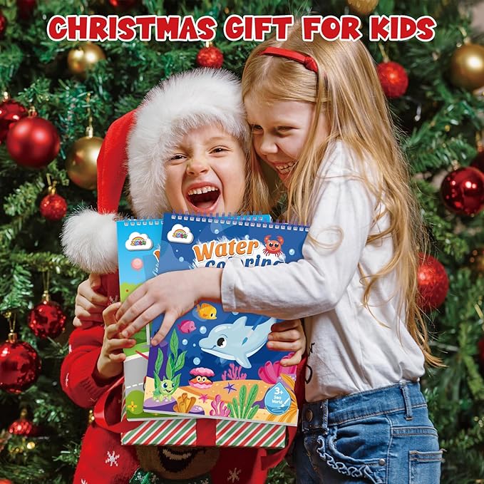 ZMLM Paint with Water Books for Kids - Easter Basket Stuffers Mess Free Coloring Activity for Toddlers - Arts & Crafts Gifts Toys for Valentines Birthday Christmas Boy Girls Ages 4 5 6 7 8(Sea)