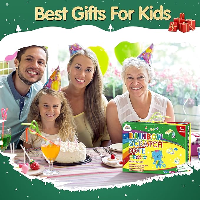 ZMLM Rainbow Scratch Party Favors Kids: Birthday Gifts Toy Bulk Scratch Art Notebook 36 Pack Scratch Paper Birthday Party Favor Girls Boys Art Craft Kit Scratch Pads Classroom Prizes