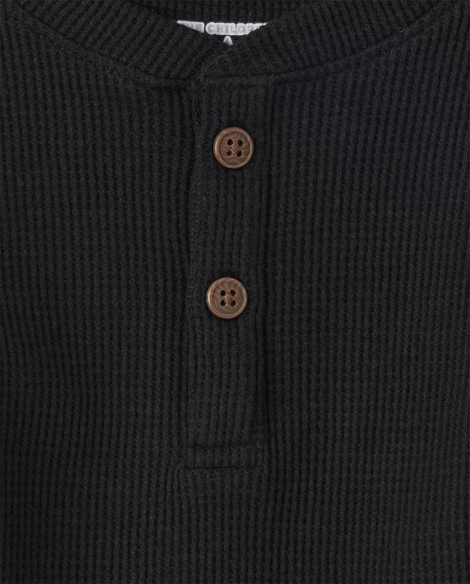 The Children's Place Boys' and Toddler Long Sleeve Thermal Henley Shirt