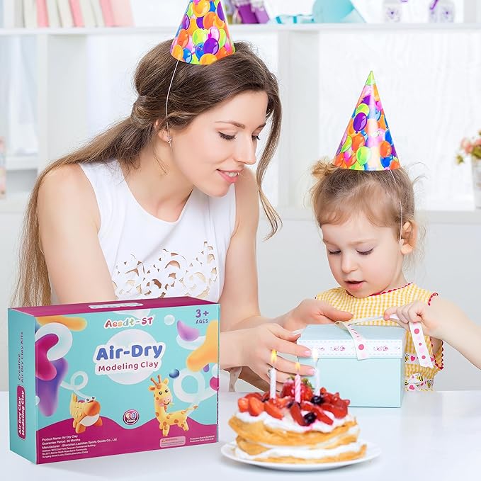 Air Dry Clay 90 Colors, Modeling Clay for Kids, DIY Model Magic Clay, Molding Clay Kit with Sculpting Tools, Non-Sticky Soft and Super Light, Arts and Crafts Gift for Boys Girls Kids.