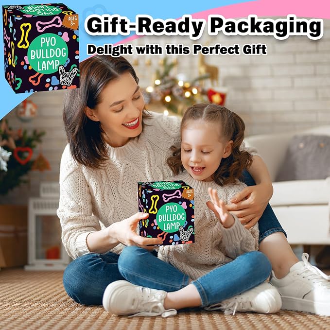 FUNZBO Paint Your Own Dog French Bulldog Lamp Kit - Arts and Crafts Supplies Puppy Painting Kits for Kids Teens Adults, DIY Night Light Toys for Toddlers Girls Boys Birthday Easter Holiday Gifts