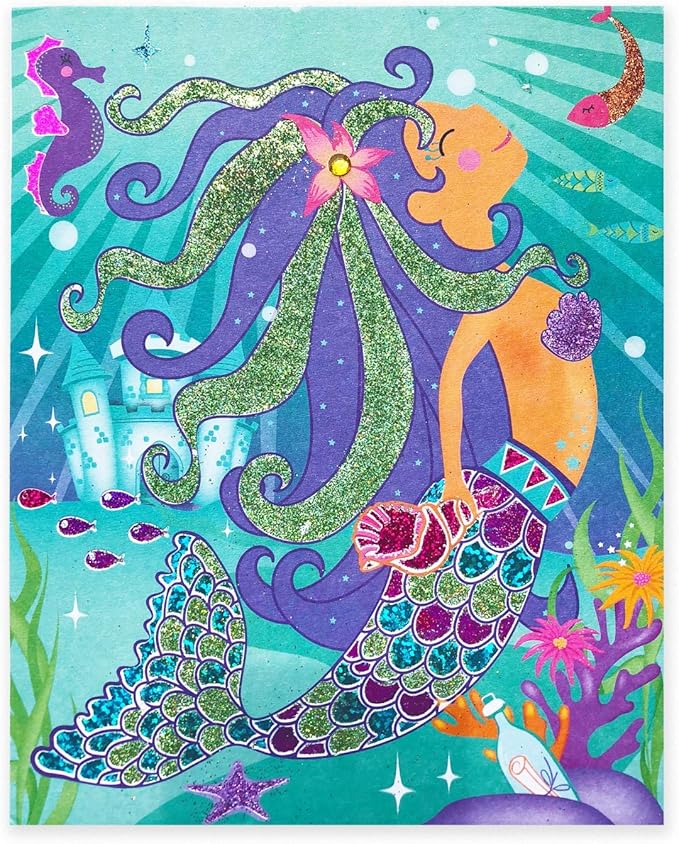 Totally Mermaids Glitter and Foil Art Kit in Keepsake Box to Make, Display and Share