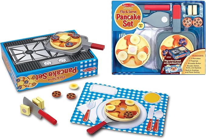 Melissa & Doug Flip and Serve Pancake Set Pretend Play Play Food 3+ Gift for Boy or Girl