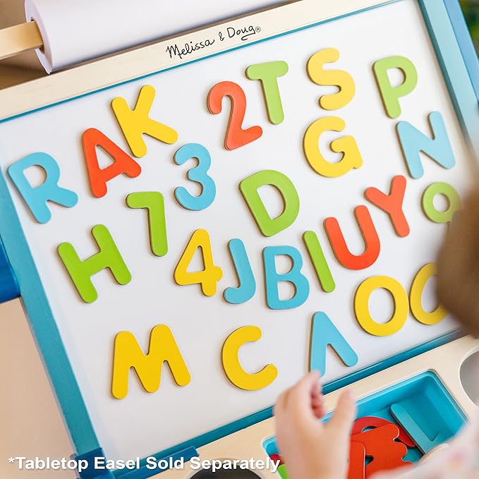Melissa & Doug Deluxe Magnetic Letters and Numbers Set With 89 Wooden Magnets Alphabet Letter Magnets, Number Learning Toys For Preschoolers And Kids Ages 3+