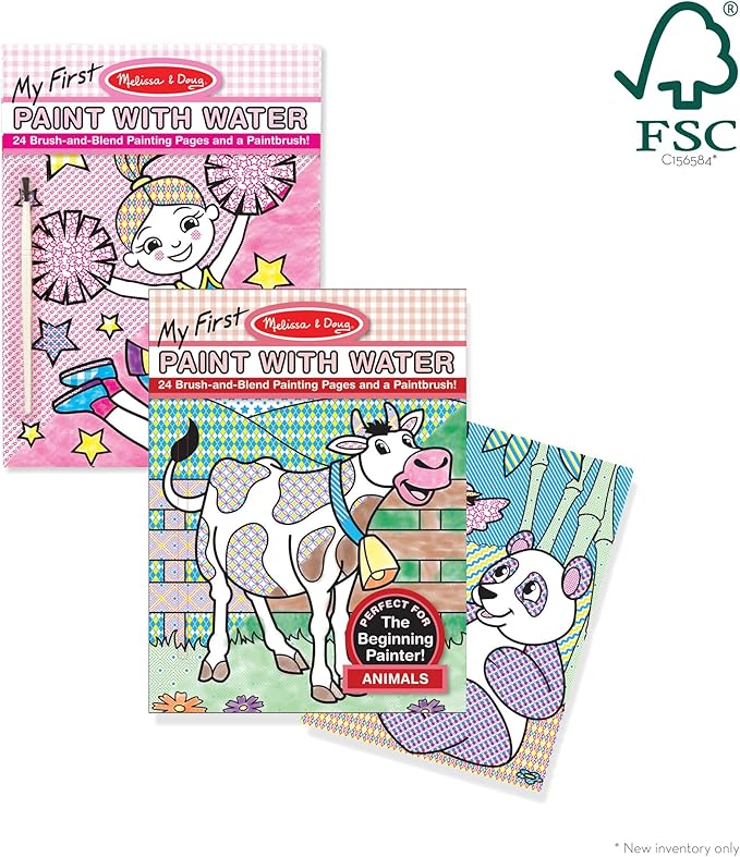 Melissa & Doug My First Paint With Water Coloring Book: Animals (24 Painting Pages)