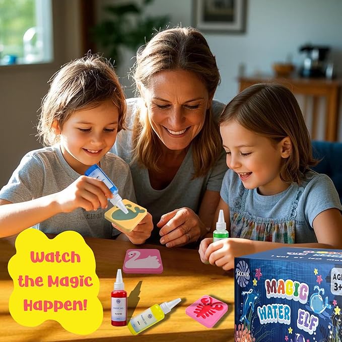 Aqua Fairy Water Gel Kit, Magic Water Elf Toy Kit with 20 Bottles of Magic Gel, 15 Molds, DIY STEM Toys, Water Squishy Kit for Kids, Fun Activity Kit for Ages 3+, Crafts for Kids Ages 4-8