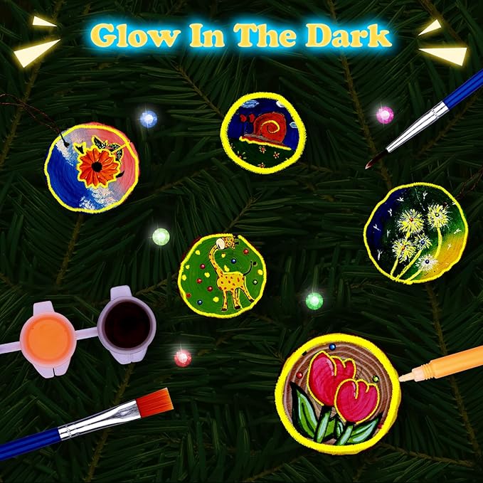 Wooden Painting Craft Supplies Kit for Kids, Arts and Crafts for Boys and Girls Ages 6-12, Creative Art Toys Birthday Christmas Gifts for 5 6 7 8 Year Old Girls Boys