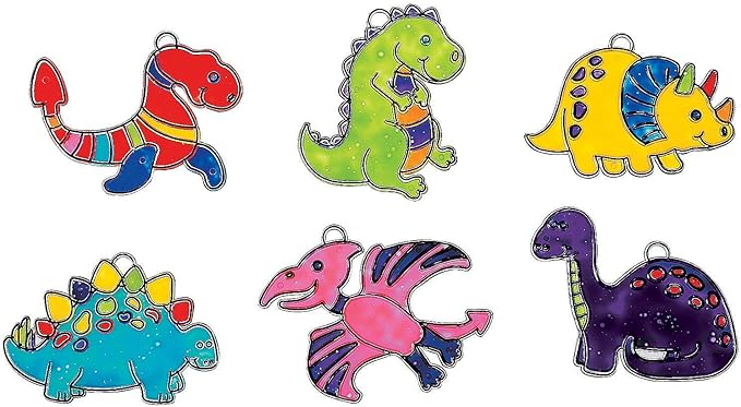 Animal Paint Your Own Suncatchers - Crafts for Kids and Fun Home Activities (Dinosaur)