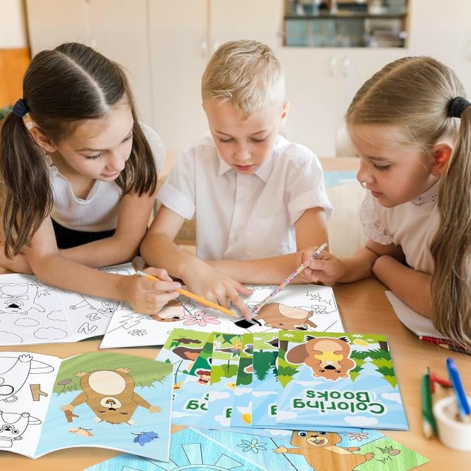 ANGOLIO 24Pcs Groundhog Coloring Books Bulk for Kids Cartoon Dormouse Animals Coloring Books Mini DIY Art Drawing Booklet for Kids Happy Groundhog Day Supplies Spring School Rewards Goodie Bag Filler