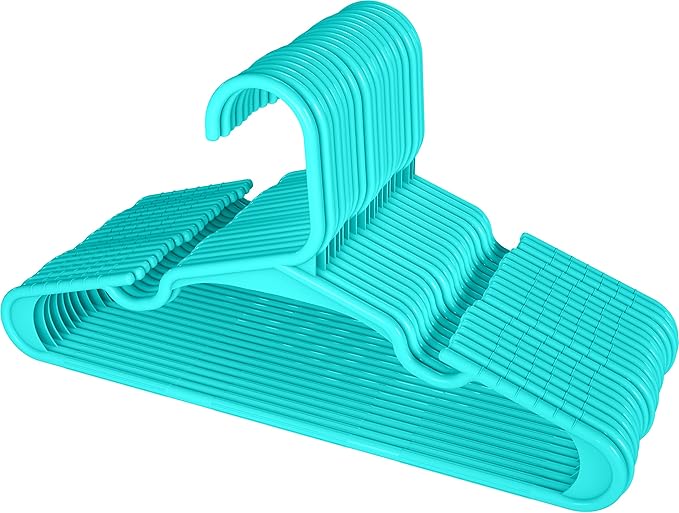 Utopia Home 40 Pack Kids Hangers - 11.5 Inch Plastic Baby Hangers for Closet - Childrens Hanger for Clothes & Infant Hanger for Closet - Ideal for Everyday Standard Use (Teal)